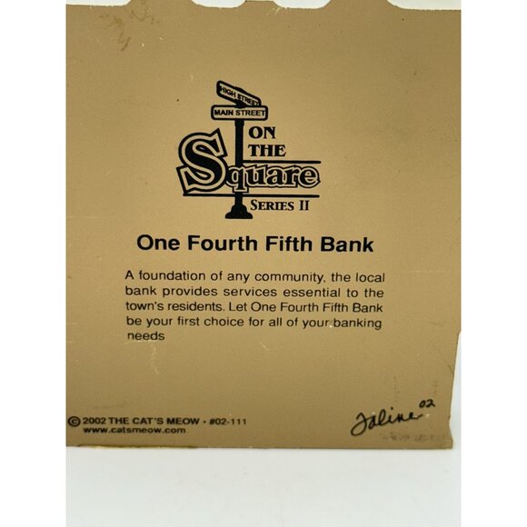 VTG Cat's Meow Village 2002 #02-111 One Fourth Fifth Bank Wood Shelf Sitter - Picture 4 of 7